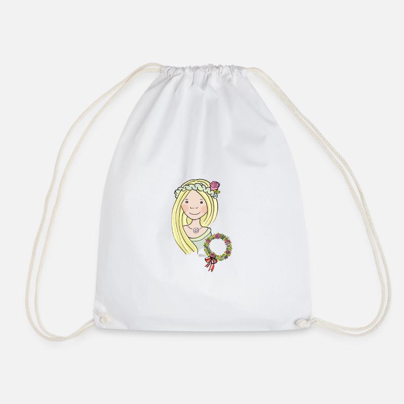 Mittelalter, Blumenmädchen, blond, Rose - Turnbeutel - Weiß