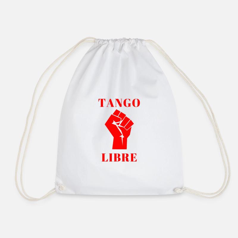 Tango Libre in Red - Drawstring Bag - white