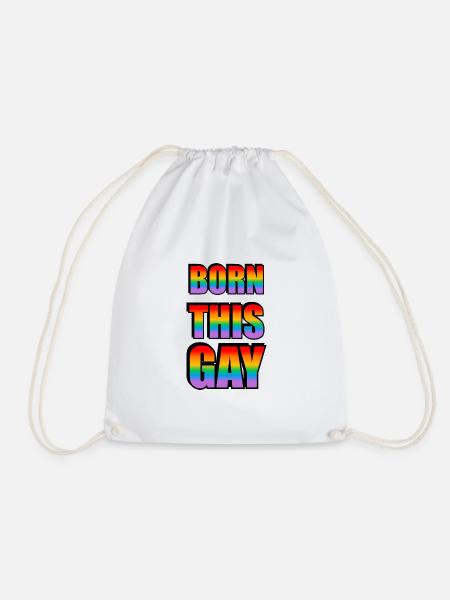 Geboren dieser schwule Regenbogentext LGBT Pride - Turnbeutel - Weiß