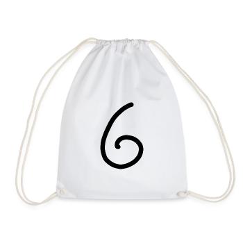 6 Numéro six numéro noir Anniversaire - Sac de sport léger - blanc - Devant