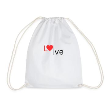 Unisex Shirt Love Tshirt - Turnbeutel - Weiß - Vorne