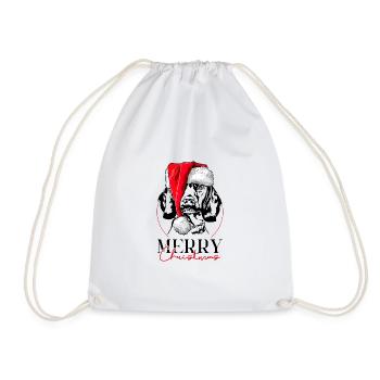 Santa Bavarian Mountain Hound Christmas - Drawstring Bag - white - Front