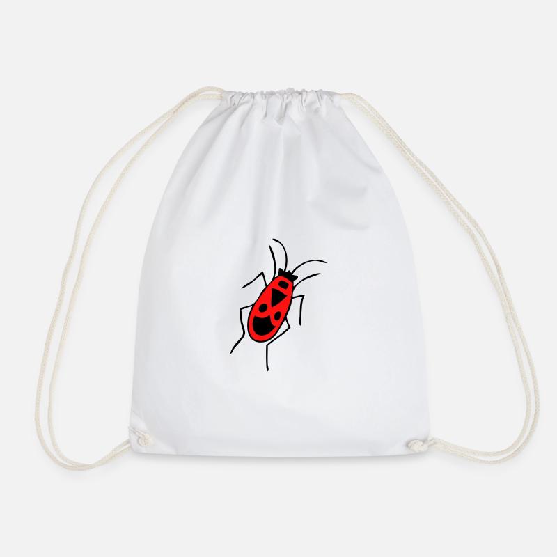 fire beetle - Drawstring Bag - white