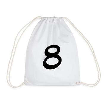 Eight - Drawstring Bag - white - Front