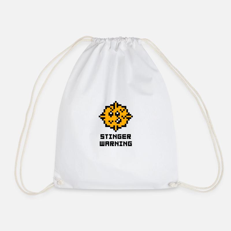 Stinger Warning - Drawstring Bag - white