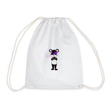 Panda I DONT CARE - Drawstring Bag - white - Front