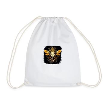 Nature Bumble Bee Funny Beehive Birthday Present - Drawstring Bag - white - Front