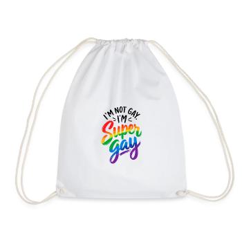 I´m not Gay I´m Supergay - Schwul - Lesbisch - LGB - Turnbeutel - Weiß - Vorne