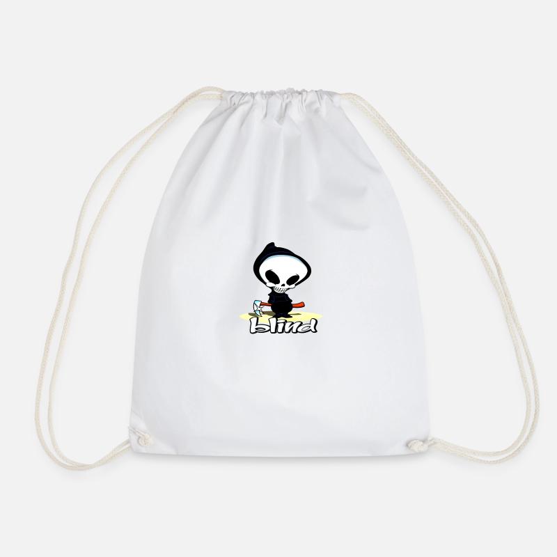 BLIND SKULL - Drawstring Bag - white