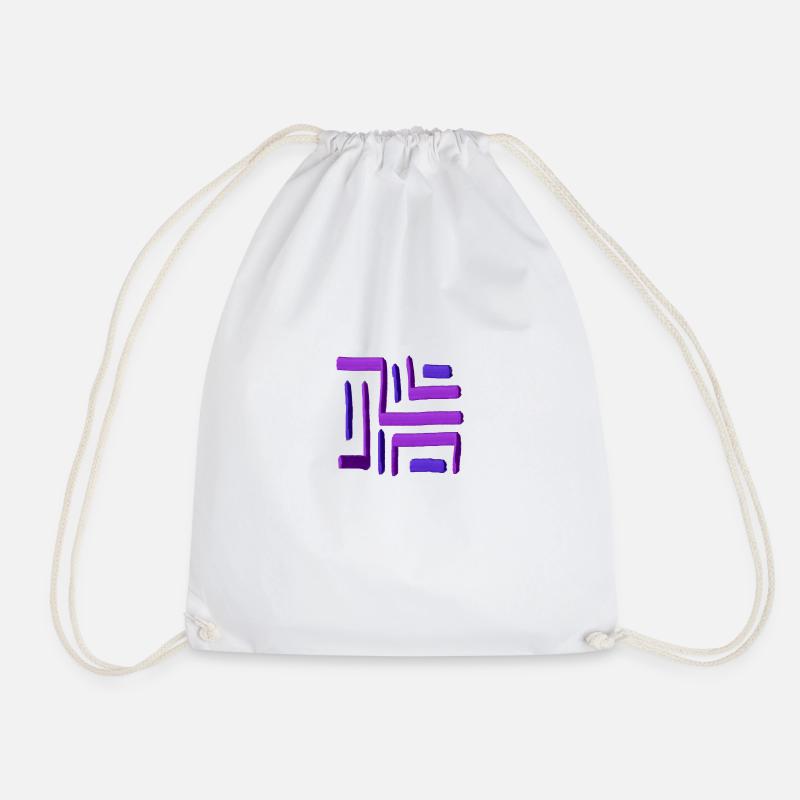 Purple Paint Maze - Drawstring Bag - white