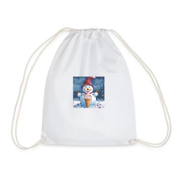 Snowman with icecream - Sac de sport léger - blanc - Devant