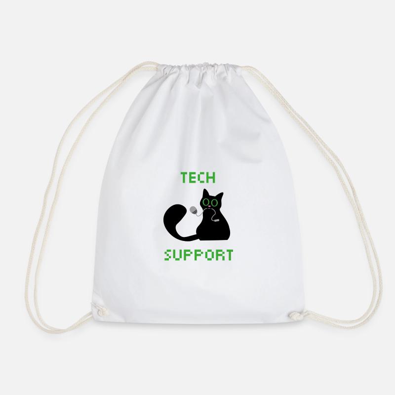 Technical Support - Tech Support Cat - Drawstring Bag - white