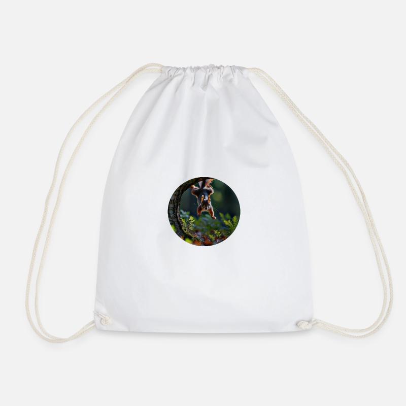 SQUIRREL - Drawstring Bag - white