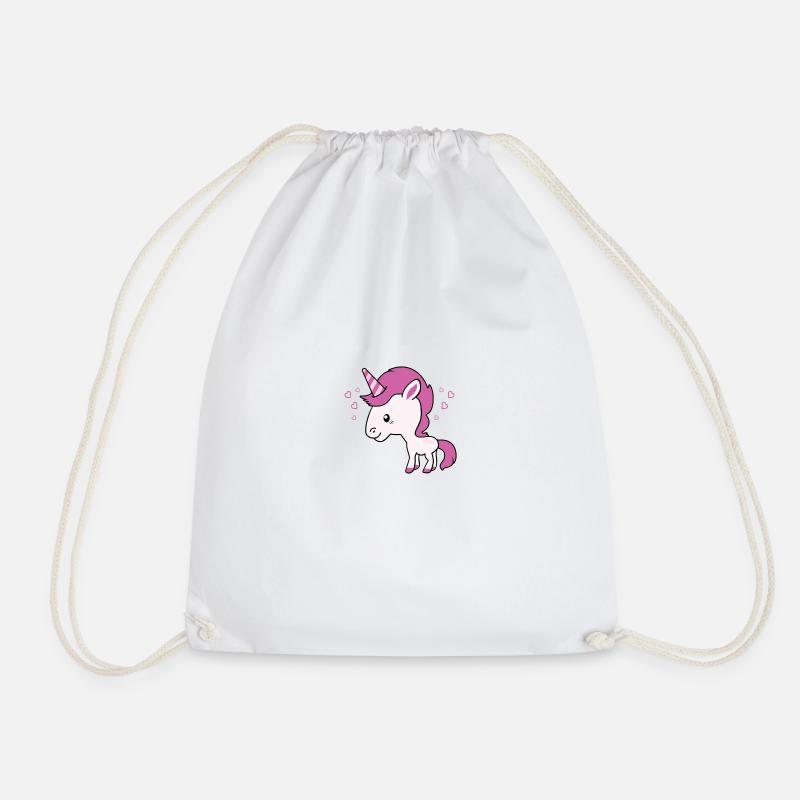 Einhorn Design das kleine niedliche Einhorn - Turnbeutel - Weiß