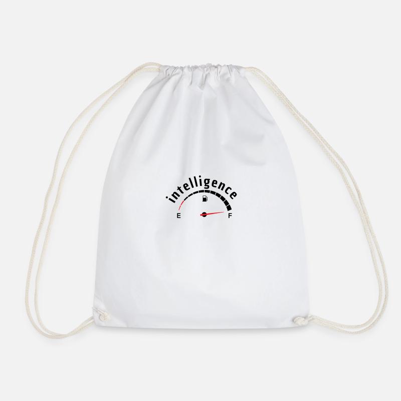 Intelligence(Funny sayings) - Drawstring Bag - white