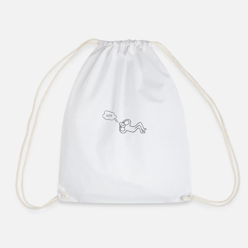Meditation Guy - Drawstring Bag - white