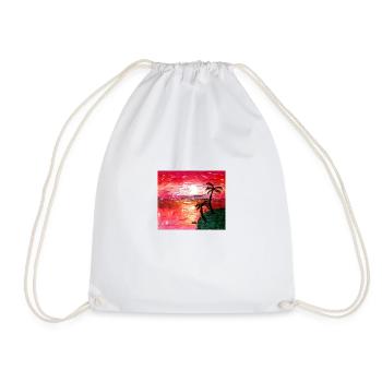 Soleil palmiers coucher de soleil beau design - Sac de sport léger - blanc - Devant
