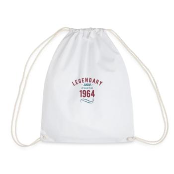 60th Birthday Legendary Since 1964 Novelty Vintage - Drawstring Bag - white - Front