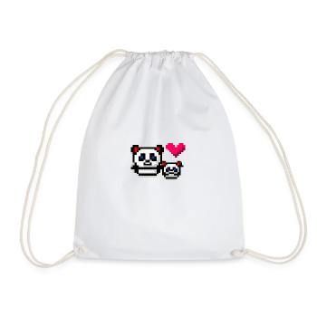 Panda Mom n Child - Turnbeutel - Weiß - Vorne