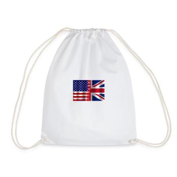 USA UK flag - Drawstring Bag - white - Front