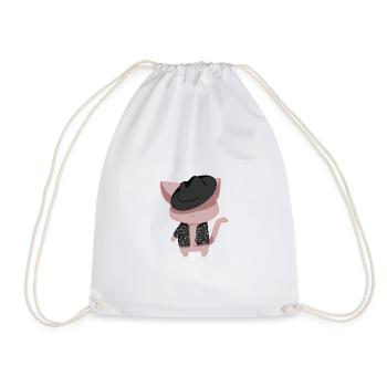 Chat danseur - Sac de sport léger - blanc - Devant