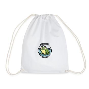 Frog in a Bowl - Drawstring Bag - white - Front