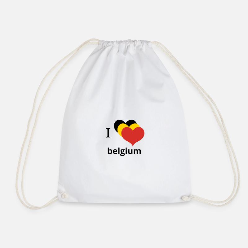 Ich liebe belgisches Typografie-Design - Turnbeutel - Weiß
