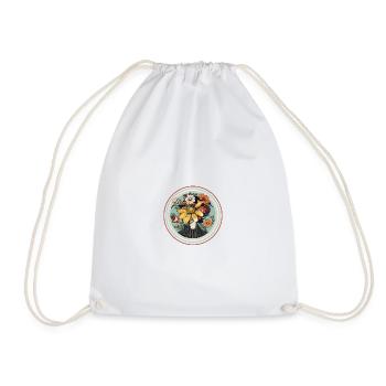 Flower portrait with nature accent - Drawstring Bag - white - Front