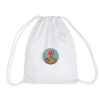 Vintage style floral illustration - Drawstring Bag - white - Front
