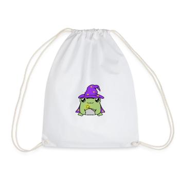 Wizard frog with hat - Drawstring Bag - white - Front