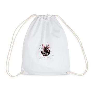 ATV on red and black spots - Drawstring Bag - white - Front