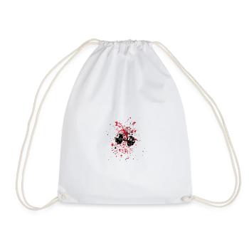 Haltère en tache rouge - Sac de sport léger - blanc - Devant