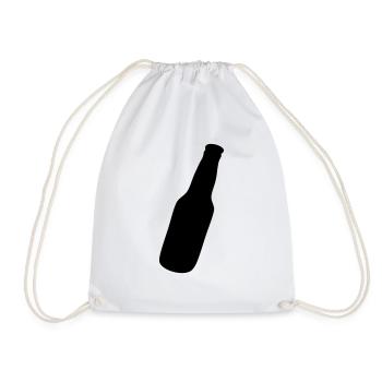 beer bottle icon - Drawstring Bag - white - Front