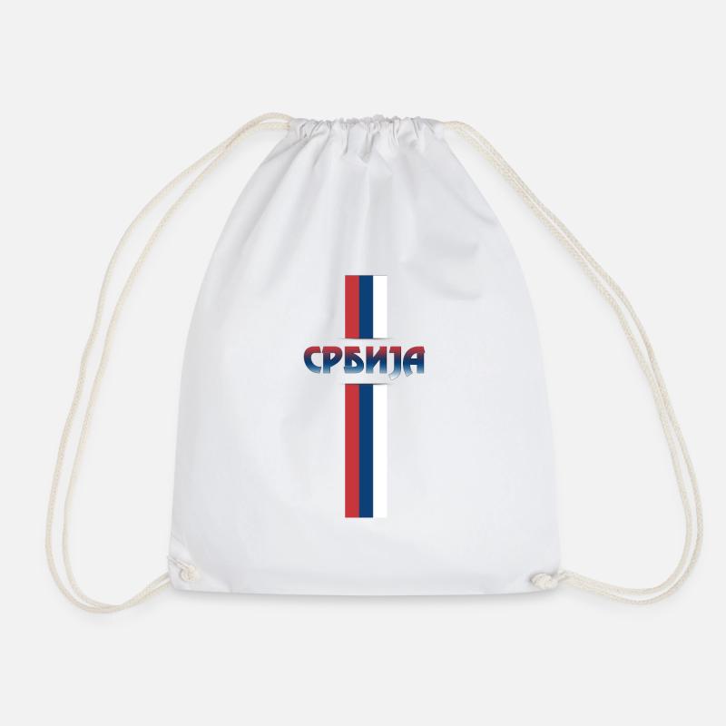 Srbija Flag II - Turnbeutel - Weiß