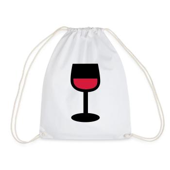 Wein Glas - Turnbeutel - Weiß - Vorne