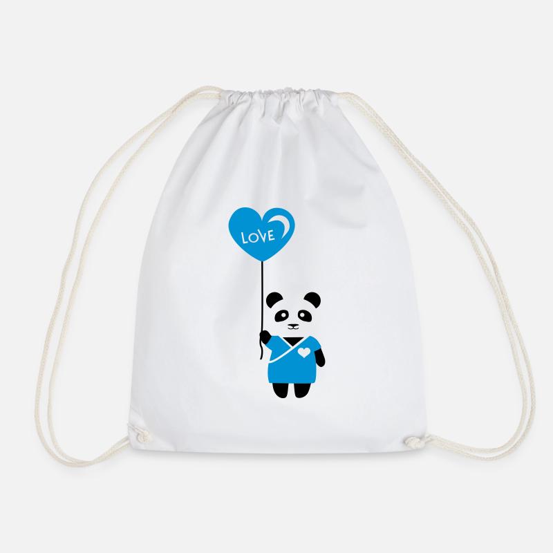 Pärchenshirt "Panda" Junge - Turnbeutel - Weiß
