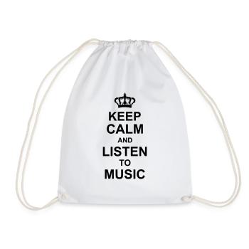 keep calm and listen to music kg10 - Turnbeutel - Weiß - Vorne