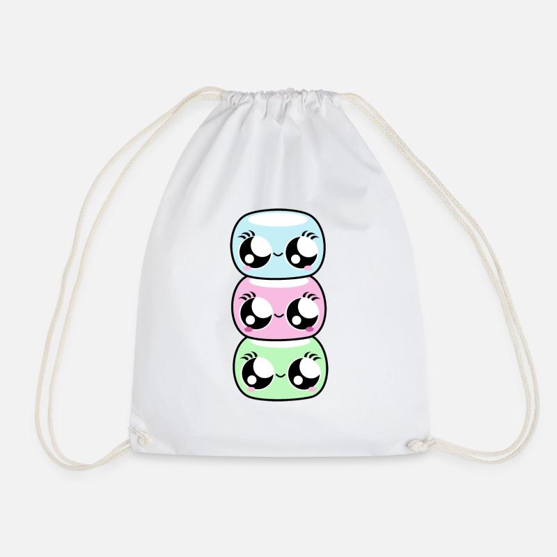 Kawaii marshmallows - Drawstring Bag - white
