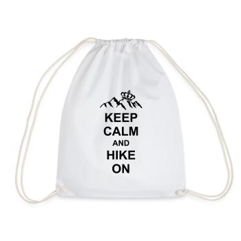 Keep calm and hike - Drawstring Bag - white - Front