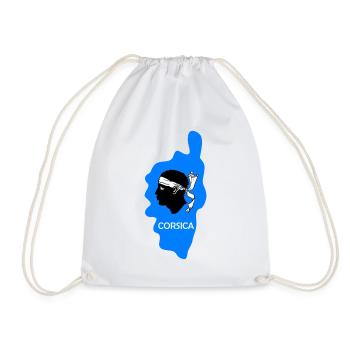 Corsica Island France Map blue - Drawstring Bag - white - Front