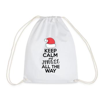 keep calm and jingle all they way funny shirt - Drawstring Bag - white - Front