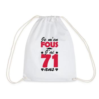 je m en fous j ai 71 ans / anniversaire 71 ans - Sac de sport léger - blanc - Devant