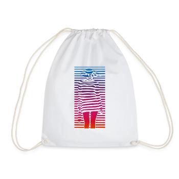 Beautiful female paint fashion colorful woman art - Drawstring Bag - white - Front