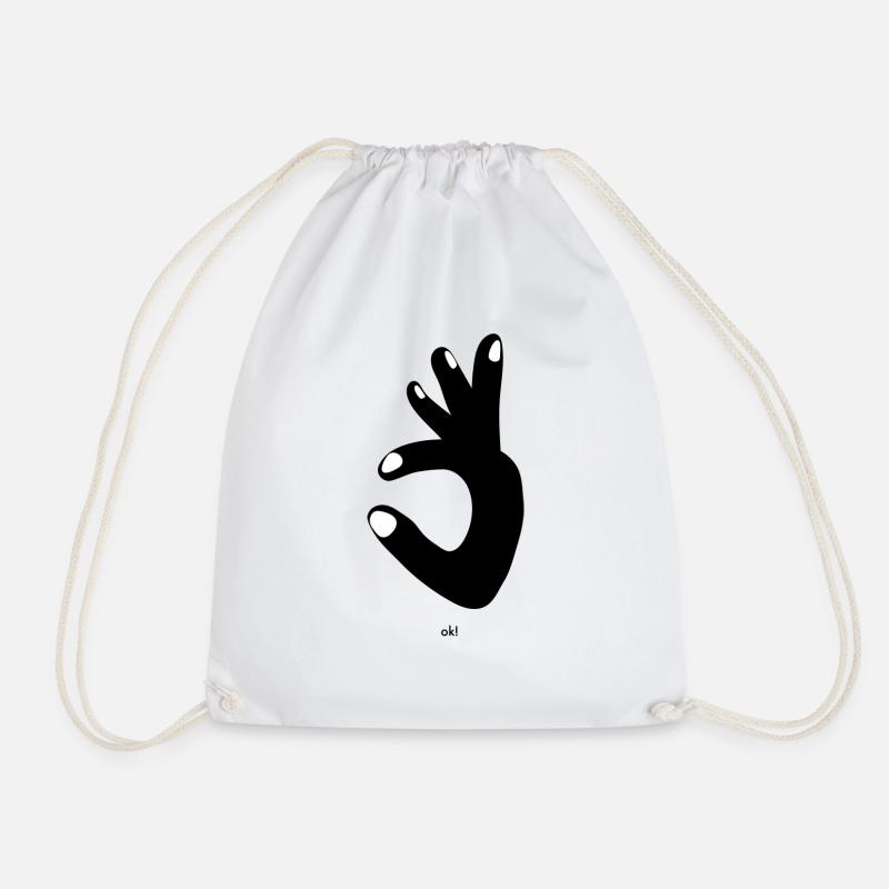OK! - Drawstring Bag - white