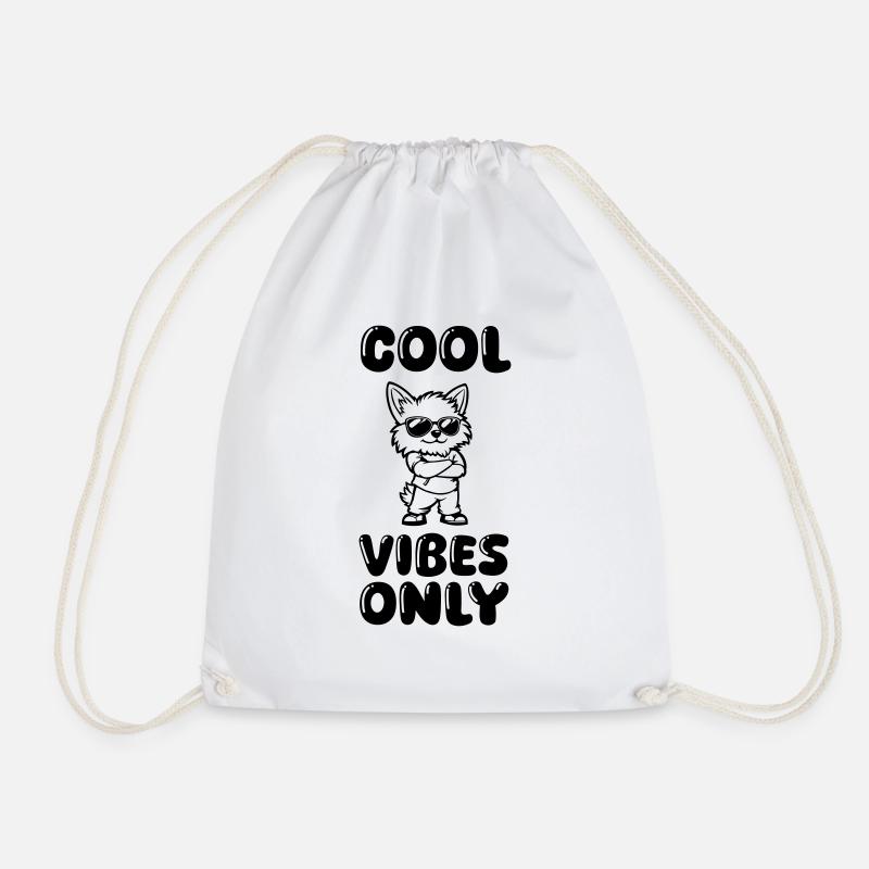 dog cool - Drawstring Bag - white