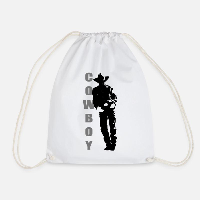 Cowboy - Drawstring Bag - white