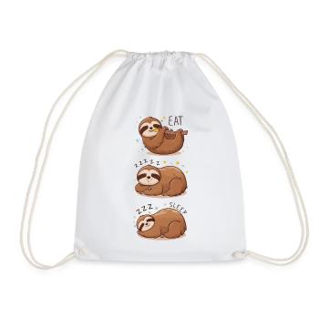 Lustiges Faultier Eat Sleep Sloth für Kinder - Turnbeutel - Weiß - Vorne