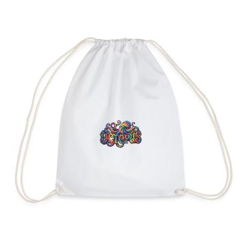 Psychedelic Tie-Dye Octopus Art - Drawstring Bag - white - Front
