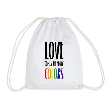 Love comes in many colors LGBTQI - Turnbeutel - Weiß - Vorne