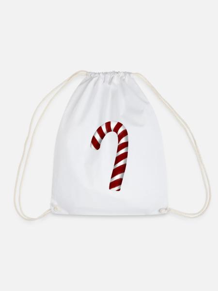 Zuckerstange Weihnachten, Weihnachtsdesign - Turnbeutel - Weiß
